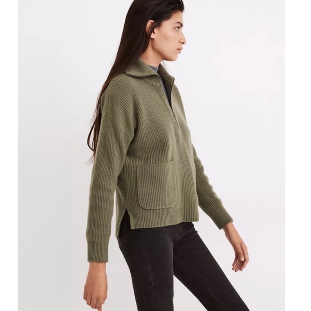 Glenbrook Olive Half-Zip Pullover Sweater